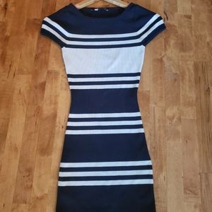 BCBGMaxAzria silk knit striped dress